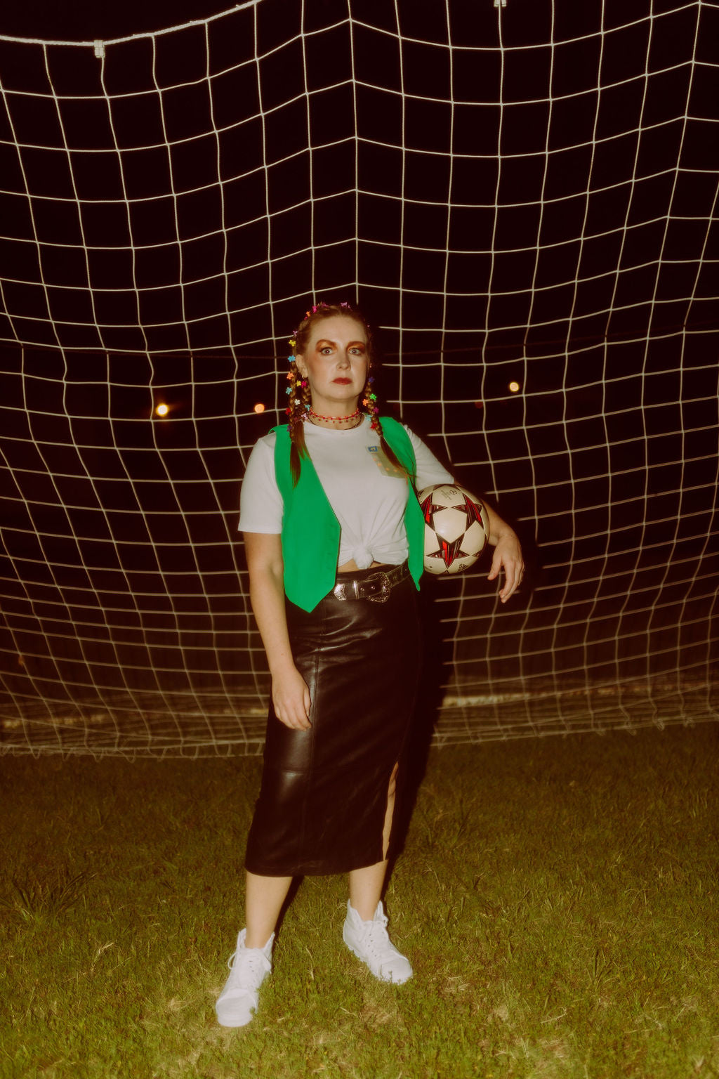 Black Leather Rocco D'Amelio Column Skirt