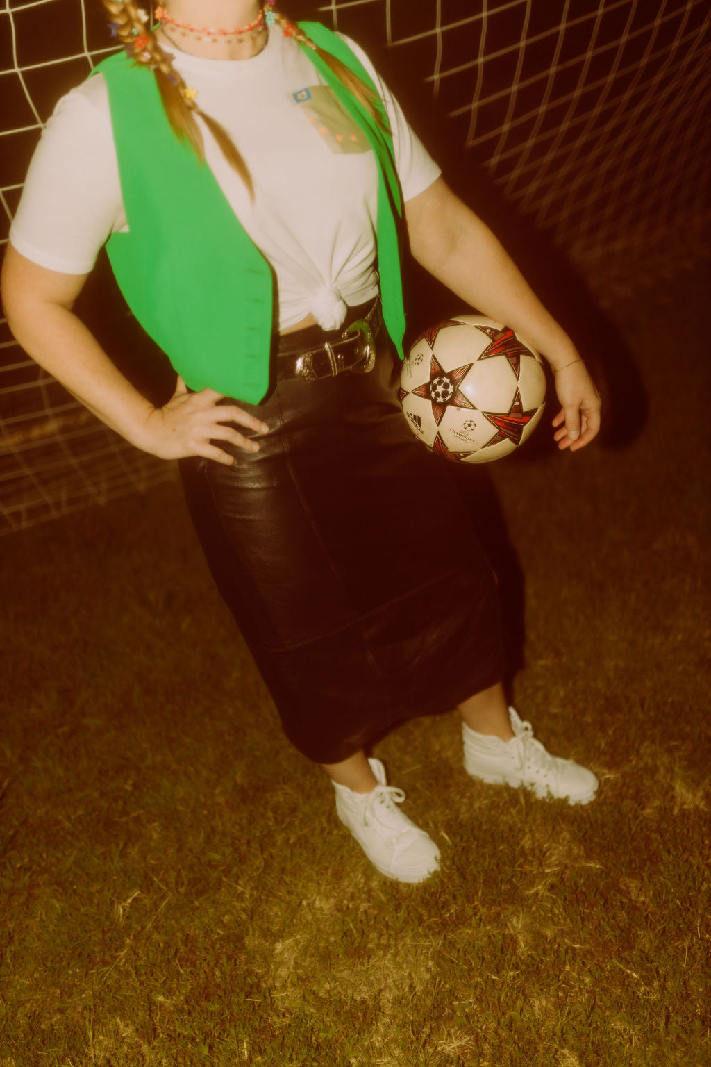 Black Leather Rocco D'Amelio Column Skirt