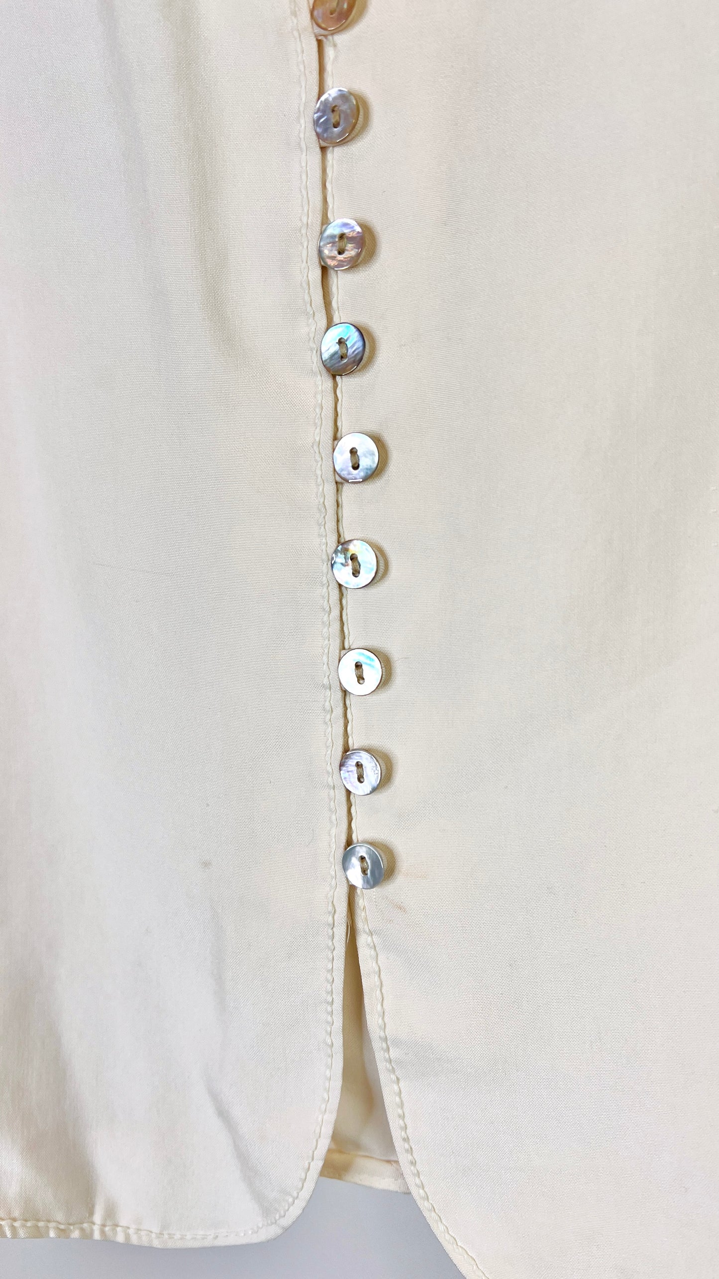 Vintage Express Sleeveless Top with Mother of Pearl Buttons