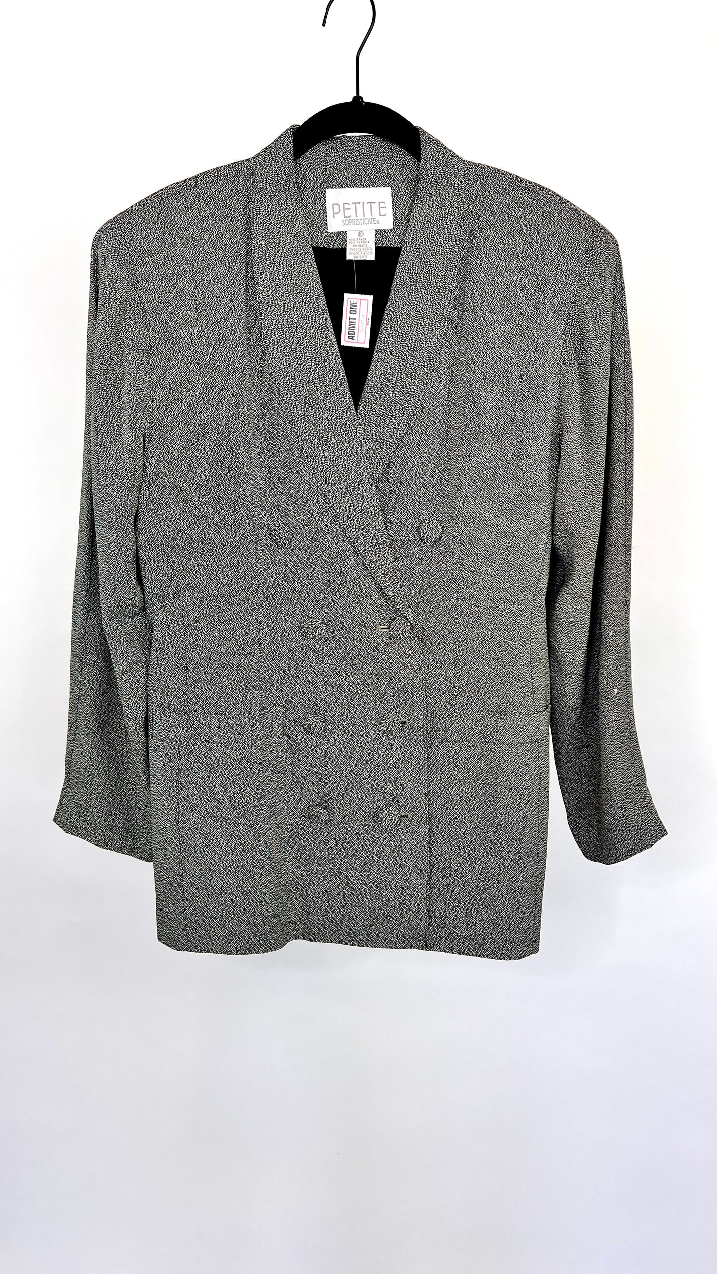 Grey Speckled 80's Double Breasted Blazer