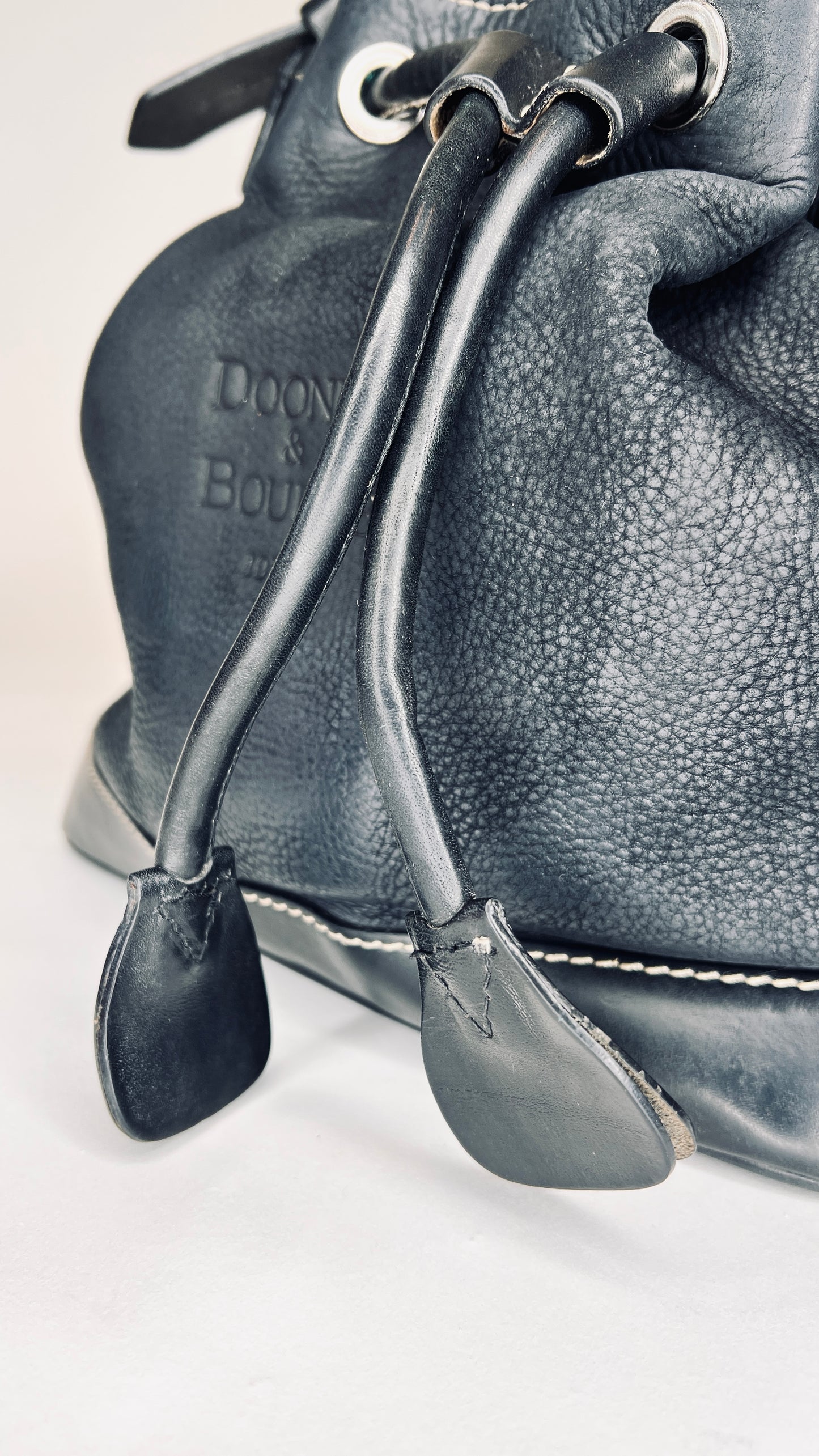 Dooney & Bourke Black Pebble Leather Bucket Bag