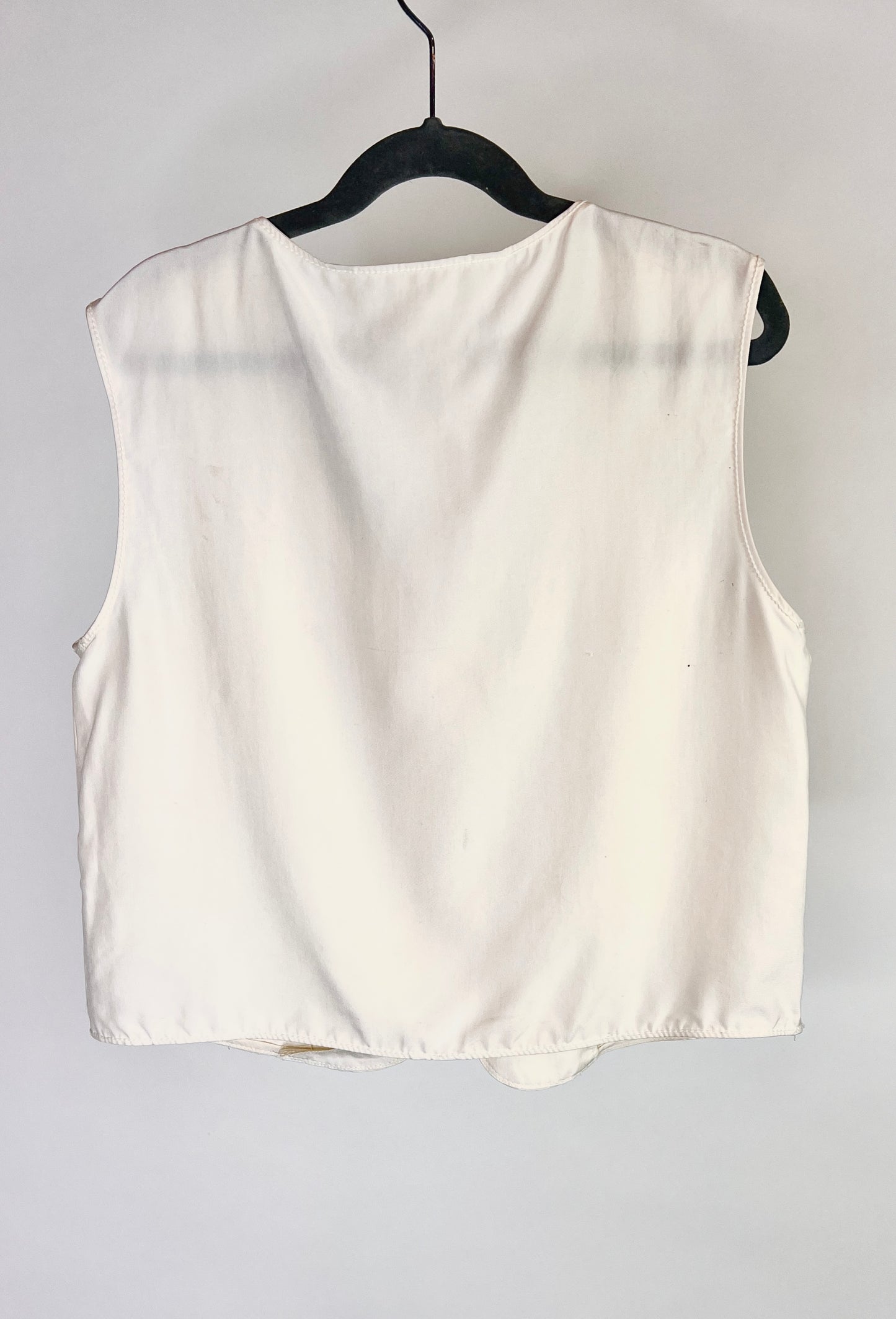 Vintage Express Sleeveless Top with Mother of Pearl Buttons
