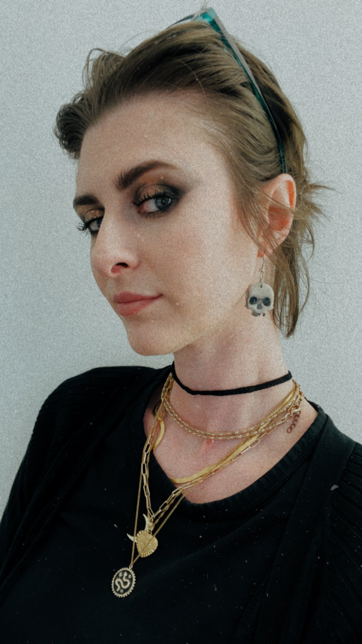 Polymer clay Skull Earrings