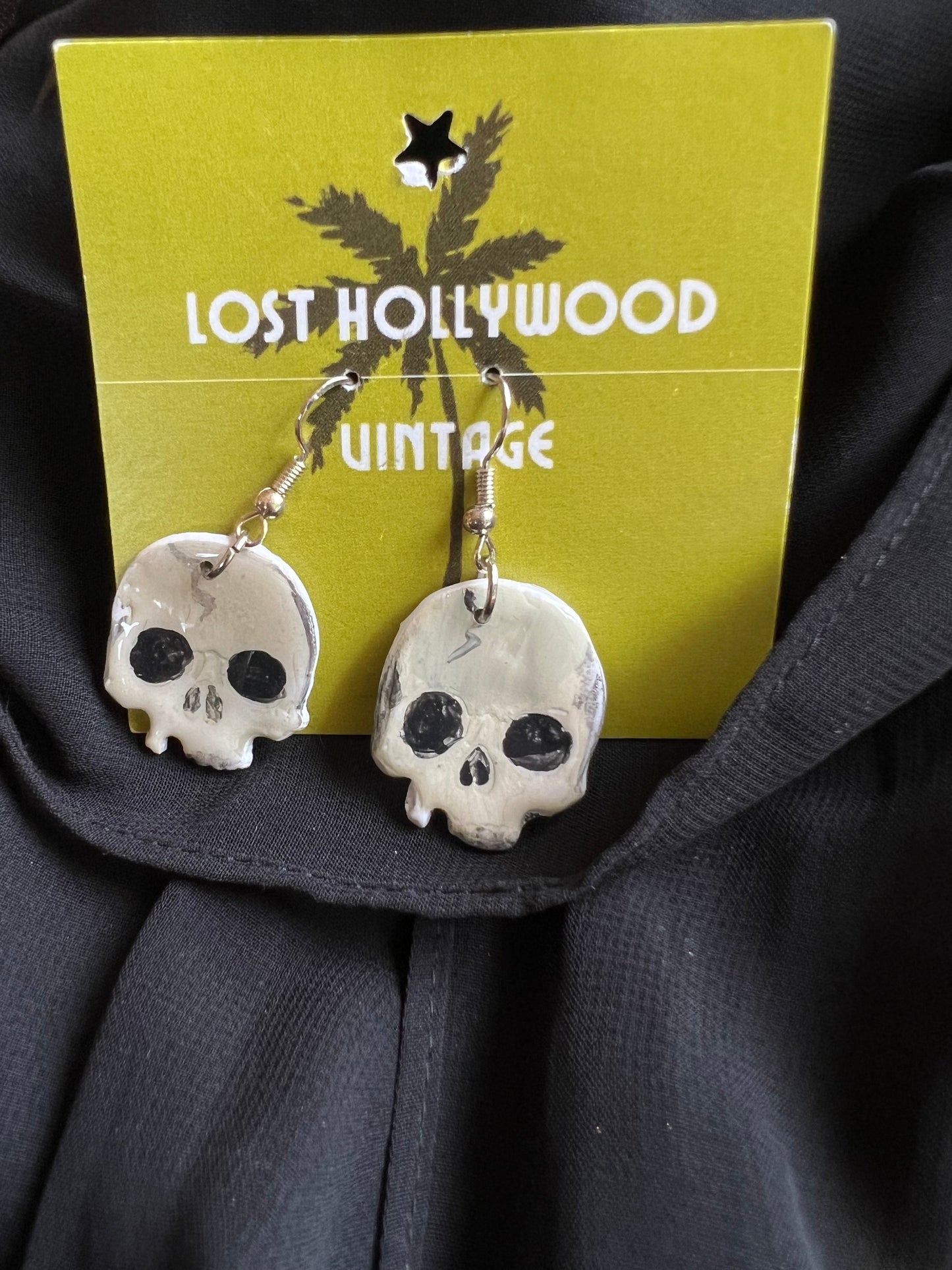 Polymer clay Skull Earrings