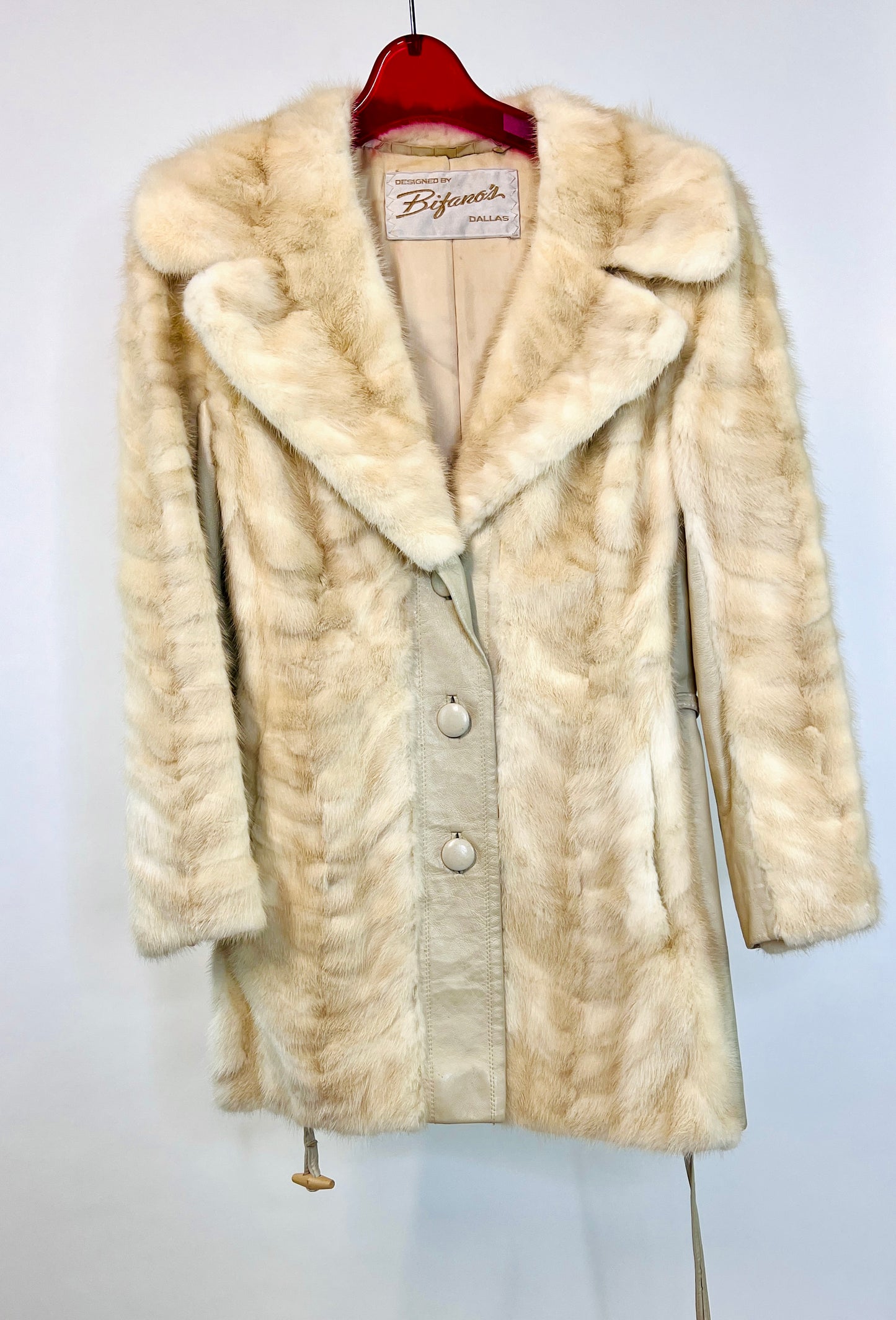 1970’s Blonde Mink Fur Coat with Toggles
