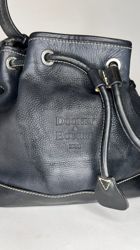 Dooney & Bourke Black Pebble Leather Bucket Bag