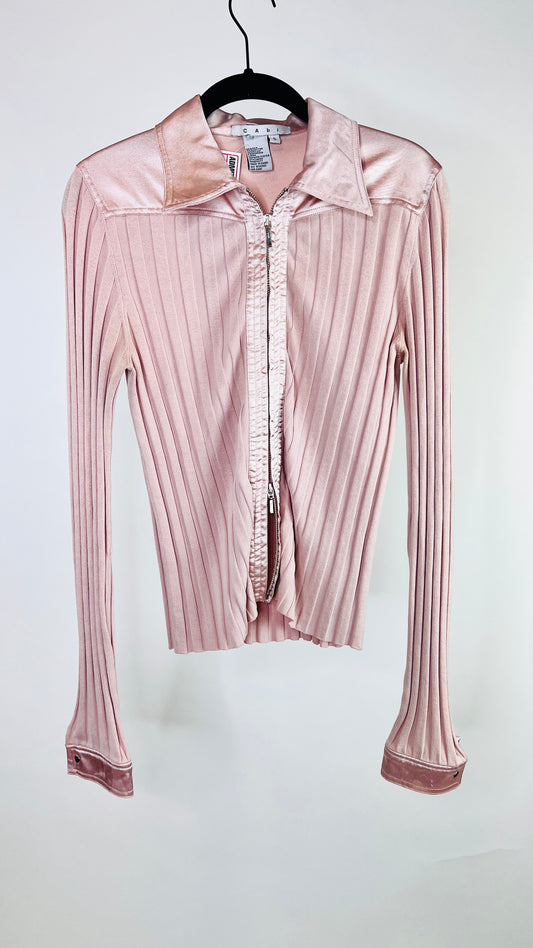 CAbi Blush Pink Silk Blouse