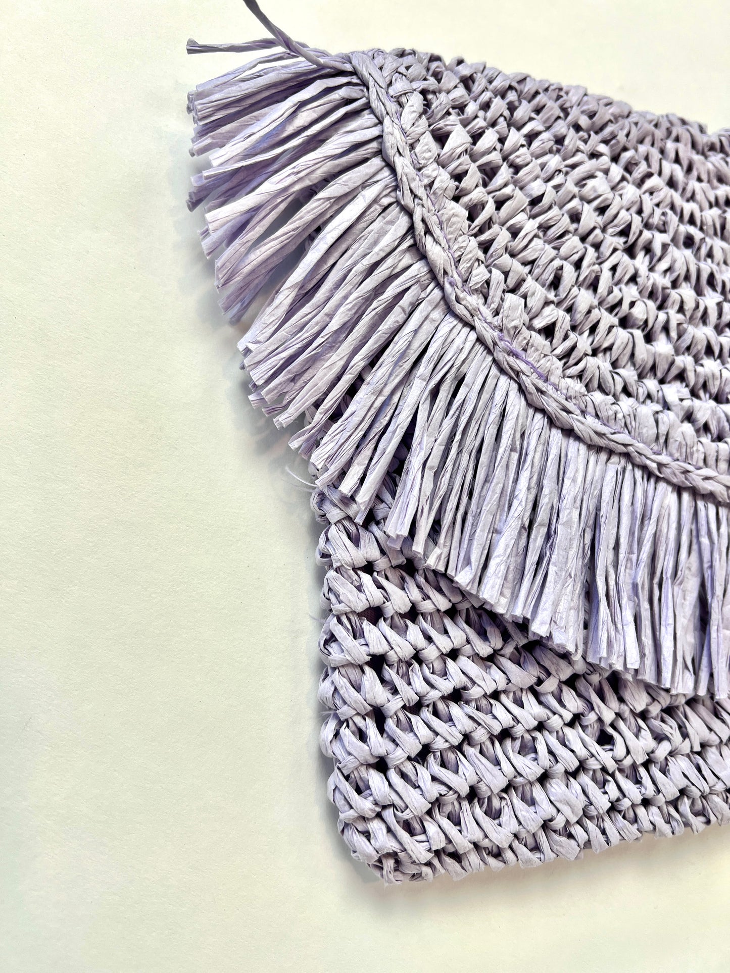 Purple Woven Straw B2B Los Angeles Clutch