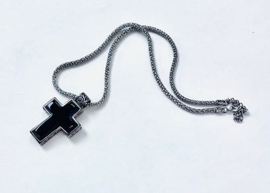Silver Byzantine Chain Cross Necklace