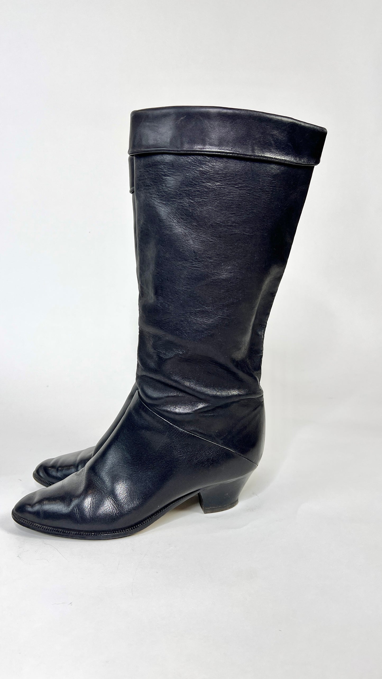 Black "Princess Diana" Knee High boot.